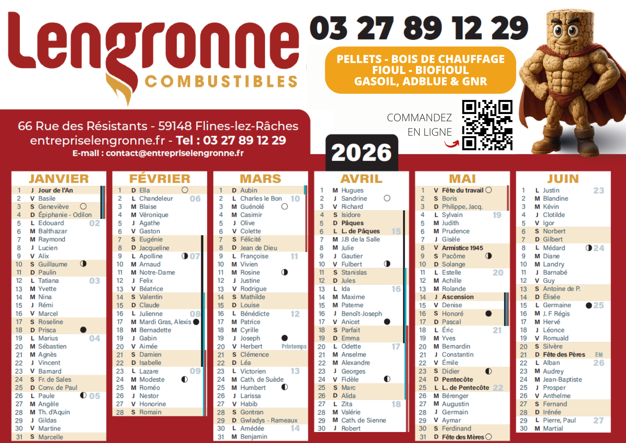 Calendrier 2026